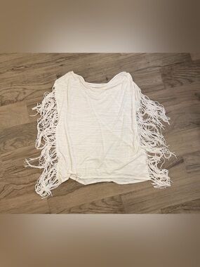 Nordstrom’s- Swim Cover-up White Fringe Sleeve Top Size Medium